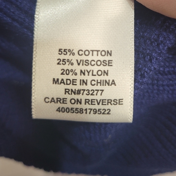 ELLE Ribbed Peplum Blue‎ SWEATER Sz.Medium - Picture 6 of 6